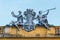 Statues on the theater of Zagreb, Croatia