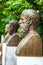 The statues of the three Greek tragic poets, Euripides, Sophocles and Aeschylus