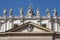 Statues on the top of Saint Peter Basilica facade