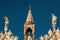 Statues on the top of St Mark`s Basilica, Venice, Italy