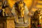 Statues of tutankhamun and mythology jackal anubis