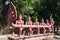 Statues of Wat Sangker pagoda in Battambang, Cambodia