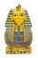 Statuette of the Egyptian pharaon on a pure white background