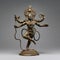 Statuette of the god Shiva dancing on light background generative AI