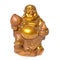 Statuette of a smiling golden Buddha