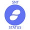 Status Coin cryptocurrency blockchain icon. Virtual electronic, internet money or cryptocoin symbol, logo