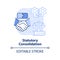 Statutory consolidation light blue concept icon