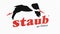 Staub logo sign and brand text of French kitchen utensil company