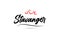 Stavanger european city typography text word with love. Hand lettering style. Modern calligraphy text