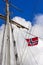STAVANGER, NORWAY - CIRCA SEPTEMBER 2016: Three crew members climb up a Norwegian ship`s mast