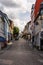 Stavanger Norway Narrow street of the old part of the city with wooden houses