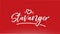 stavanger white city hand written text with heart logo on red background