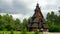 stave church, norway, 4k