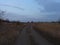 Stavropol region. Road in the steppe. Late evening in october.