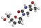 Stavudine d4T HIV drug molecule. Thymidine analog that blocks reverse-transcriptase.