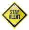 Stay alert yellow illustration design over white