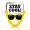 Stay cool emoji vector cartoon