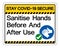 Stay Covid-19 Secure Sanitise Hands Before And After Use Symbol Sign, Vector Illustration, Isolate On White Background Label.