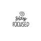 Stay FOCUSED freehand lettering inscription. Black hand drawn Vector isolated on white card background