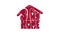 Stay home animation logo icon. Lettering text in form of house. Reduce risk of infection and spreading virus