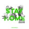 Stay home, best protection against a covid-19 viral infection, hand drawn retro vector illustration.