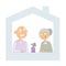 Stay home  concept illustration - grandfather and grandmother sitting at home