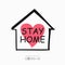 STAY HOME concept vector. Conceptual quarantine vector template. Coronavirus COVID-19.