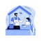 Stay-at-home dads abstract concept vector illustration.