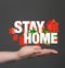 A Stay home digital stay safe 3d