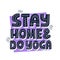 Stay home and do yoga quote. HAnd drawn vector lettering. Stay fit during quarantine concept