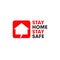 Stay Home information icon design template