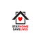 Stay Home information icon design template