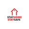Stay Home information icon design template