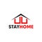 Stay Home information icon design template