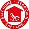 Stay Home, Keep Calm and Safe Life Sticker.