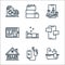 stay at home line icons. linear set. quality vector line set such as bathing, music player, home theater, chat, sleeping, ebook,