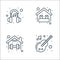 Stay at home line icons. linear set. quality vector line set such as guitar, exercise, home repair