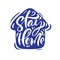 Stay home logo vector calligraphy lettering text in form of house to reduce risk of infection and spreading the virus