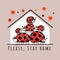 Stay At Home, Quarantine Concept. Funny Ladybird Family at House. Sketch for your design