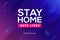 Stay Home quarantine coronavirus epidemic illustration for social media, stay home save lives hashtag