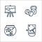 stay at home for quarantine line icons. linear set. quality vector line set such as cleaning, goldfish, weights
