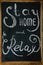 Stay home and relax lettering