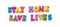 Stay home, save lives message spelled out in colorful wooden letters