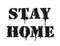 Stay home sign with leak. Vector graffiti lettering on white. Coronavirus vector illustrations in sketch graffiti style