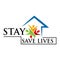 Stay at home slogan with happy family staying at home. Protection campaign from coronavirus. flat design. Vector Illustration on w