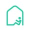 Stay home Stay safe logo sign icon