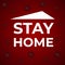 Stay home, stay safe - poster with text for self quarantine times covid-19.