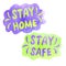 Stay home, stay safe - watercolor lettering on theme of quarantine, self-isolation times and coronavirus prevention. Phrase for