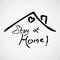 Stay at home vector illustration
