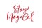 Stay magical hand lettering calligraphy inscription. Positive quote to poster, greeting card, t-shirt or mug design